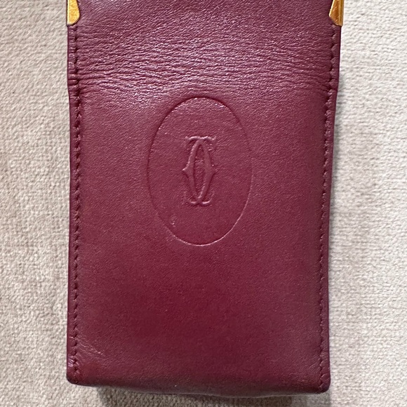 Cartier Cigarette Vintage Burgundy Leather Holder - Picture 2 of 9